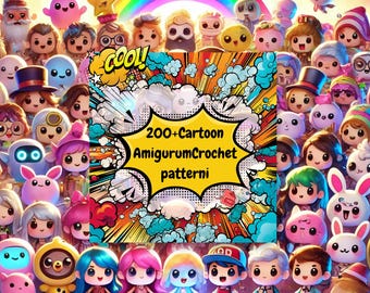 200+ Cartoon Amigurumi Crochet Patterns: Superhero & Princess (PDF Pattern)