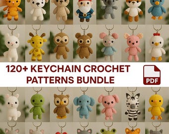 Haakpatronen amigurumi-sleutelhanger: pdf-bundel miniknuffels