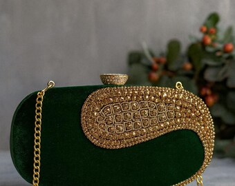 Nyls Création Borsa da sera dorata con strass, pochette da donna Champagne Brydia – Taglia unica – Giallo
