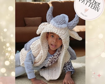 LUNARA the Dragon KIDS&#39; VEST Crochet Pattern, Amigurumi Dragon Vest, 0-5 Years, Beginner friendly 3-in-1 Sizes, Halloween Baby Costume, Gift