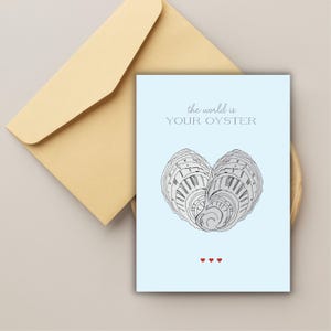 The World is your Oyster Greeting Card Printable, New Orleans Coastal Greeting Card, Louisiana Card, Printable Valentines Card