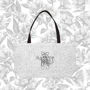 Ballet Shoes Weekender Tote Bag - Coquette Core Collection (gift for her, cheetah print, bows)