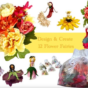 Zestaw do samodzielnego wykonania lalki wróżki kwiatowej z instrukcją - pozwala na wykonanie 12 figurek wróżek!
