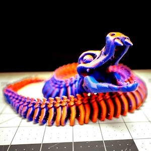 Fully Articulated Skeletonized 3D Effect Snake Fossil Toy | Posable Moving Handmade Bones Play Unique Reptile Creature Collectible for Fans