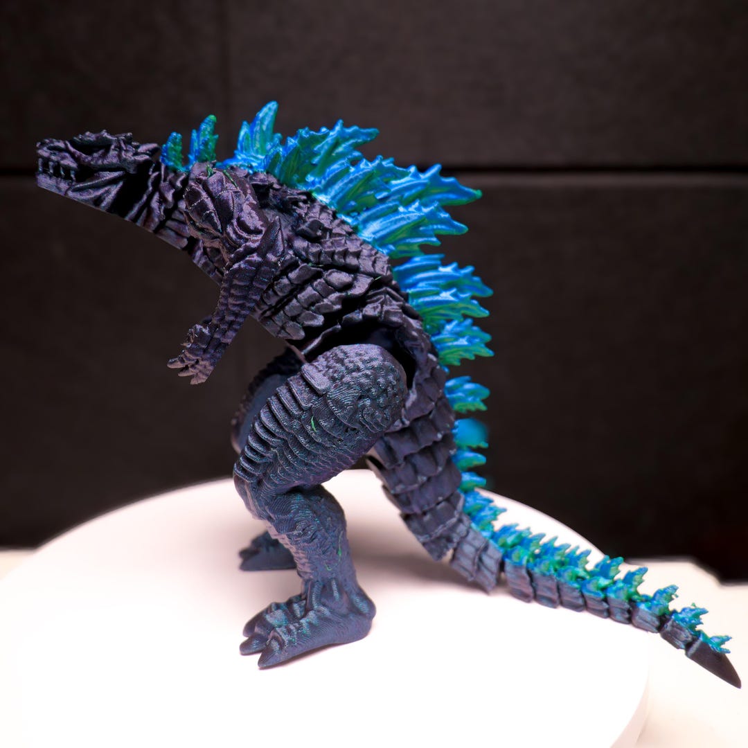 Fully Articulated Godzilla Shiney Blue & Green Figure 11 Inches