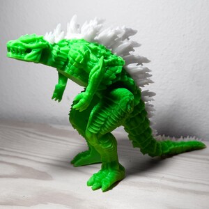 Fully Articulated Godzilla Glow In The Dark Figure 11 Inches! | Poseable Moving Handmade Kaiju Toy Flexible Limbs | Gift for Monster Fans