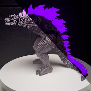 Glow-in-the-Dark Godzilla Figure: 11&quot; Handmade Poseable Kaiju Toy