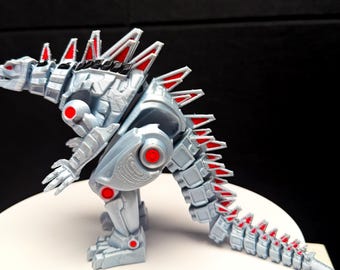 Fullt ledad Mechagodzilla futuristisk figur! | Poseerbar rörlig handgjord Kaiju-leksak | Flexibla lemmar | Perfekt present till monsterfans