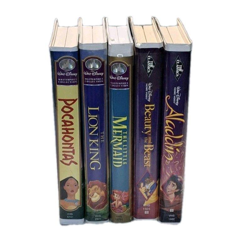 YOU PICK Walt Disney VHS Tapes Kids Movies, Animated Classics in Clamshell Case-Snow White, Peter Pan,  Aladdin, Lady & the Tramp, Fantasia