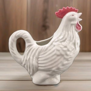 Vintage Andrea by Sadek Rooster Creamer Pitcher - Ceramic Chicken Farmhouse Decor