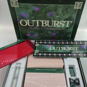 Vintage 1988 Outburst Game by Golden & Western Publishing  Verbal Party Game  Classic 80s Trivia