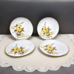 Vintage Sango Cotillion Yellow Rose Brot- und Butterteller 6 &quot;/ 22 KT Goldzierleiste // Sehr guter Zustand // WÄHLEN SIE MENGE