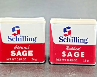 Vintage Spice Tins Schilling Spices Shakers Store Display Craft
