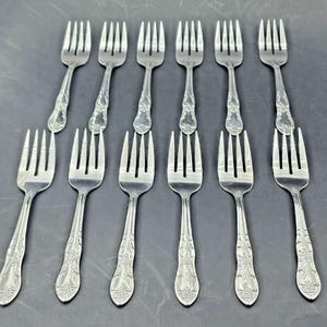 Oneida Fenway Daydream Stainless Salad Forks - Set of 12 - Oneidacraft