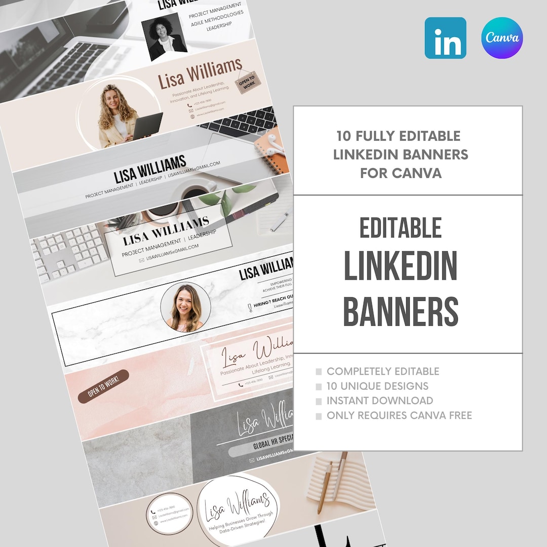 Editable Linkedin Banner Template Editable in Canva, Career Job Seeker ...