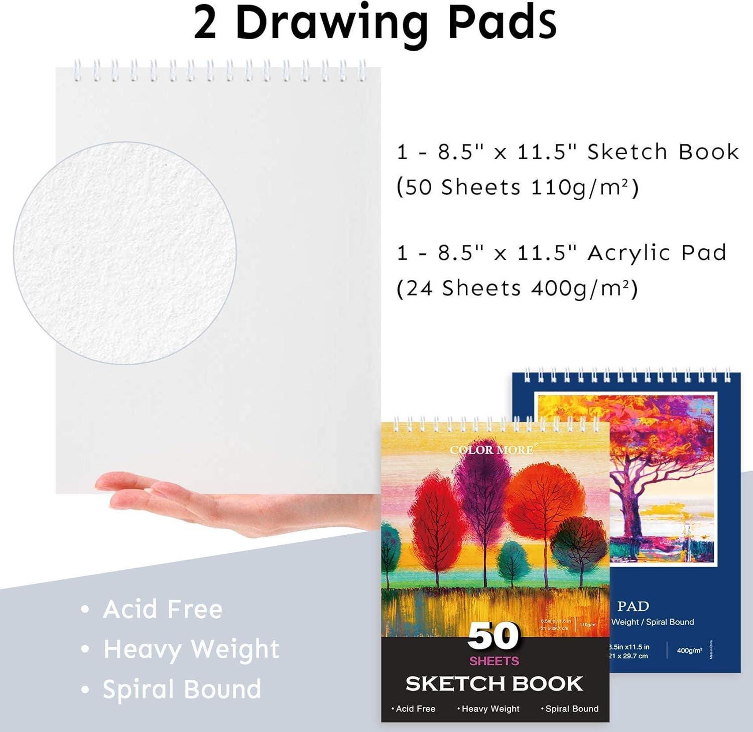 85-Piece Deluxe Wooden Art Kit With Easel & Acrylic Pad