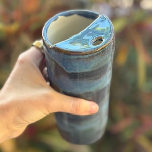 Handmade Ceramic Travel Mug – 20 oz – Cup-Holder Friendly