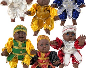 Handmade Crawling Orisha Doll, a child doll dressed by hand.