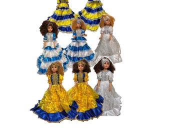 27 inch Doll Muneca Dolls clothing from All Saints. Collection as a celebration of Yoruba tradition. Hair in different colors.