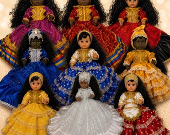 15-inch dolls of Oya, Oshun, and Yemaya. Ideal for decorating altars.