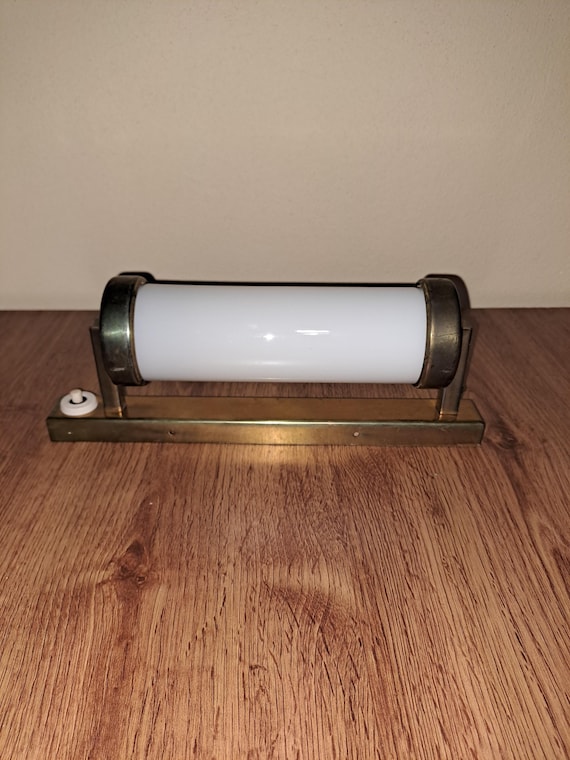 Functionalist milk glass wall lamp 1930s
