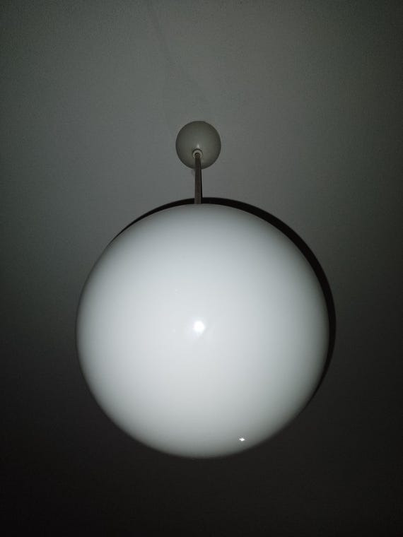 Beautifull Vintage lamp from Czechoslovakia 1970s globe opaline milk glass