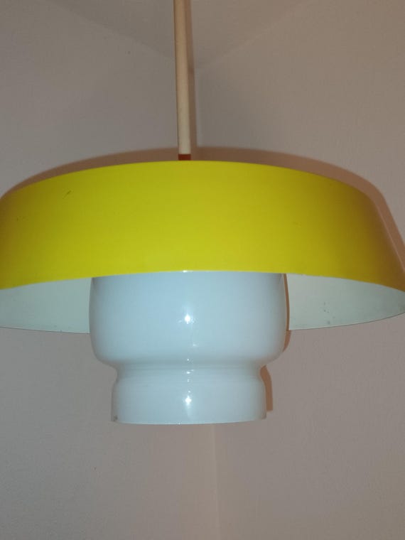 Vintage glass pendant lamp Czechoslovakia