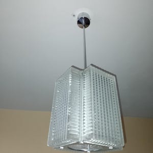 Chrome a glass pendant lamp 1960s