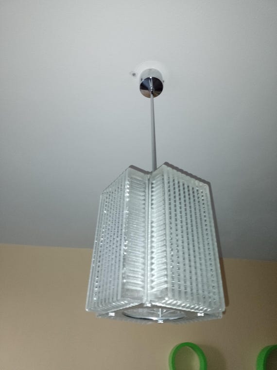 Chrome a glass pendant lamp 1960s