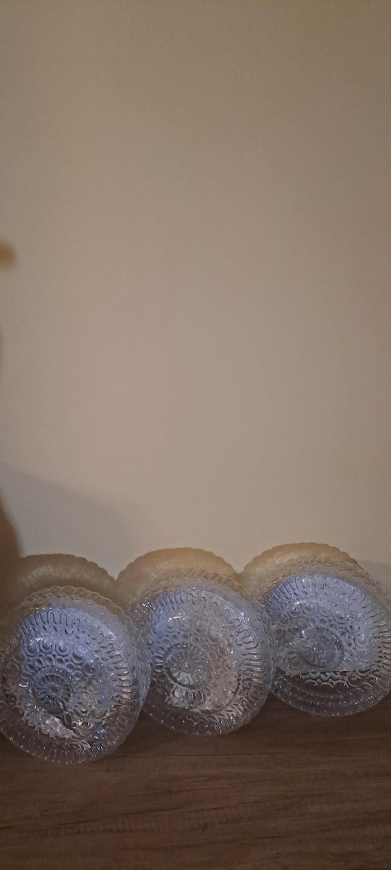 Vintage wall lamp with relief glass Massive Set 3 pieces