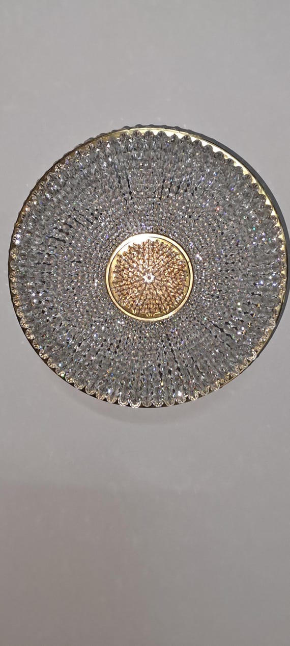 Beautifull Vintage brass and crystal chandelier Preciosa Czechoslovakia 1960s Typ:034