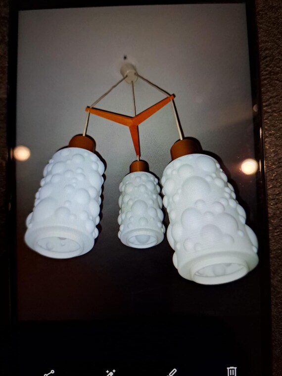 Vintage milk glass pendant lamp "The Blob"