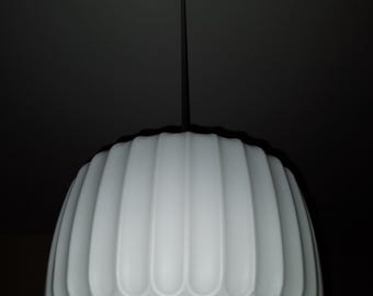 Vintage pendant light from Czechoslovakia white opaline glass Valasske Medzirici 1970s TYP. OS-Z-27