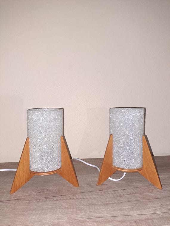 Space age rocket table lamps  from Pokrok Zilina Czechoslovakia 1970s set of 2
