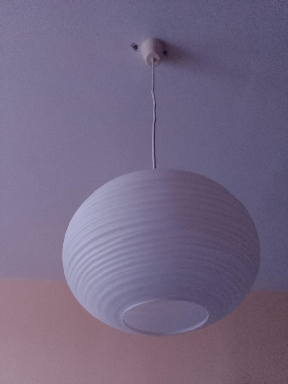 Vintage pendant light white opaline glass 1960s