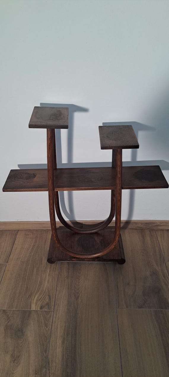 Plant stand Thonet Mundus furniture 1930s wood brown bent beech
