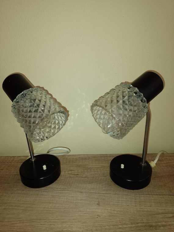 Vintage table lamp by Kamenicky Senov Czechoslovakia 1960s set of 2