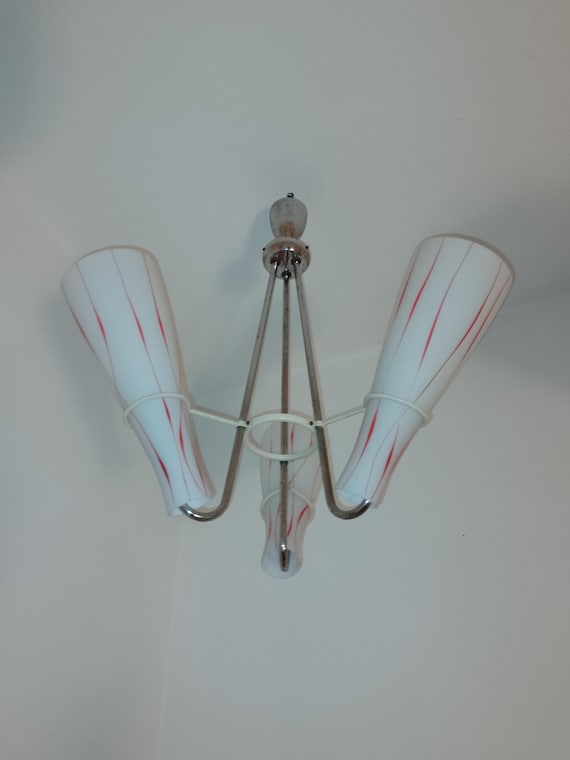 Mid Century chandelier from Zukov Czechoslovakia 1960s