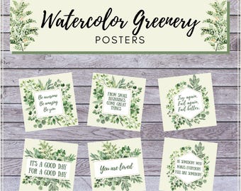 Aquarell Greenery Motivationsposter
