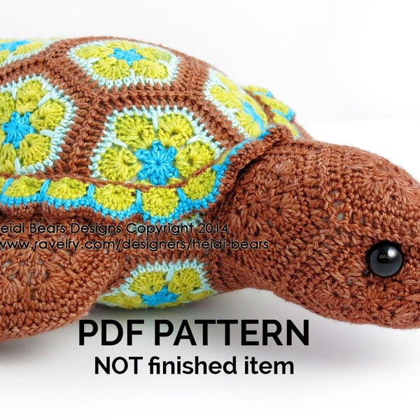 Snap the Turtle African Flower Crochet Pattern