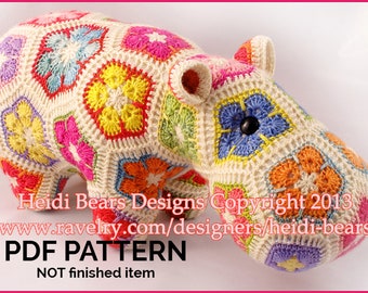 Happypotamus the Happy African Flower Crochet pattern