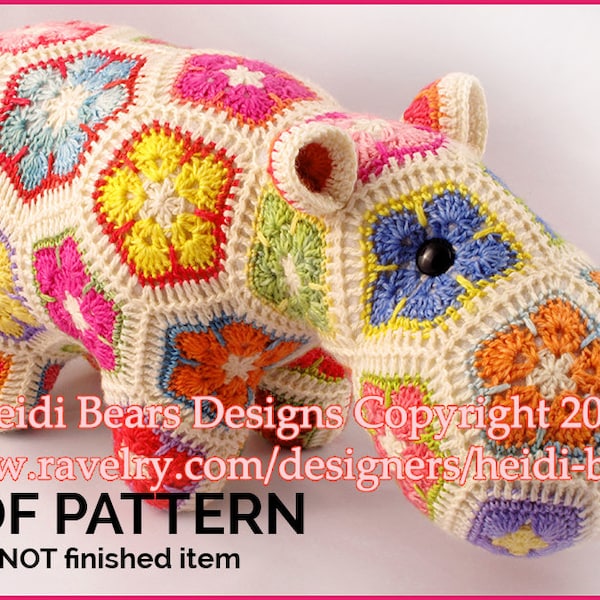 Happypotamus the Happy African Flower Crochet pattern