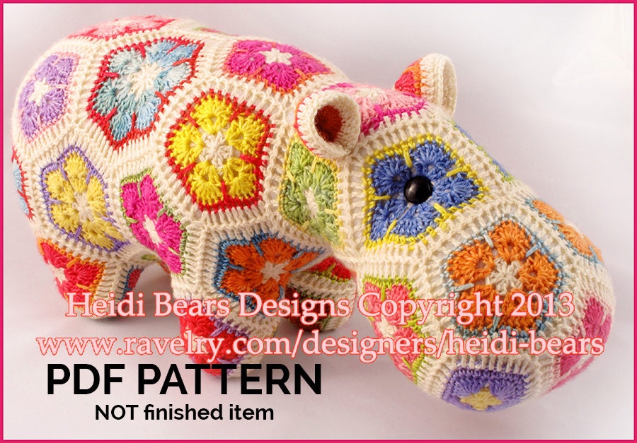 Happypotamus the Happy African Flower Crochet Pattern - Etsy