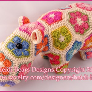 Happypotamus the Happy African Flower Crochet pattern image 4