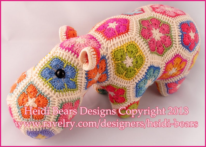 Happypotamus the Happy African Flower Crochet pattern image 4