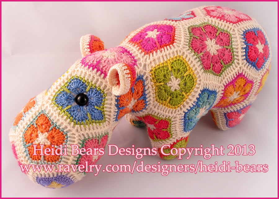 Happypotamus the Happy African Flower Crochet Pattern - Etsy