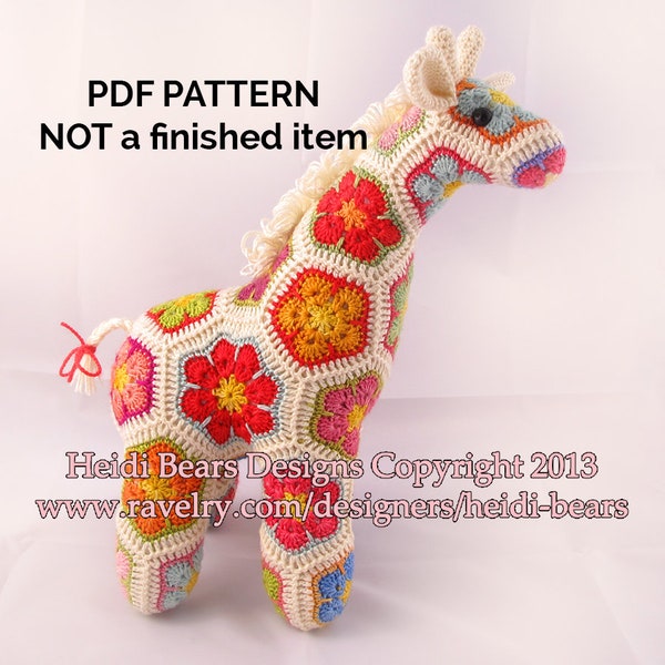 Jedi the Curious Giraffe African Flower Crochet Pattern