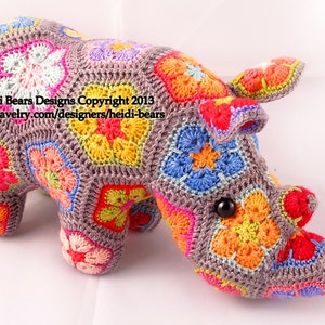 Thandi the African Flower Rhino Crochet Pattern image 2