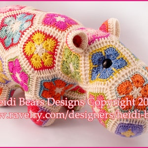 Happypotamus the Happy African Flower Crochet pattern image 2