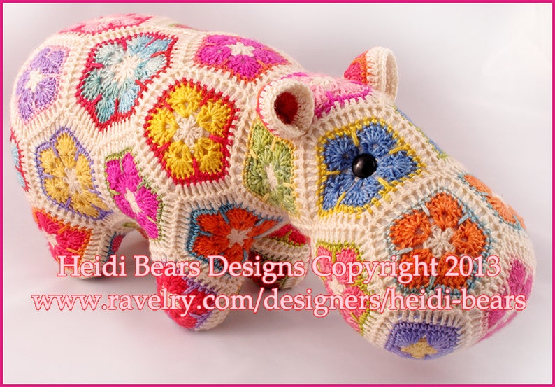 Happypotamus the Happy African Flower Crochet pattern image 2